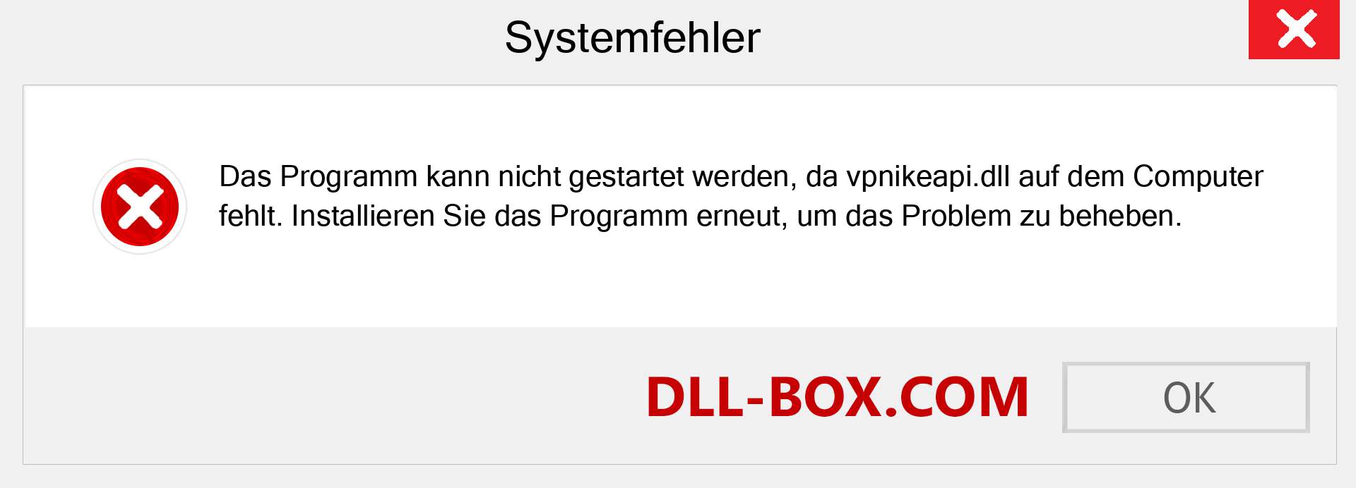 vpnikeapi.dll-Datei fehlt?. Download für Windows 7, 8, 10 - Fix vpnikeapi dll Missing Error unter Windows, Fotos, Bildern